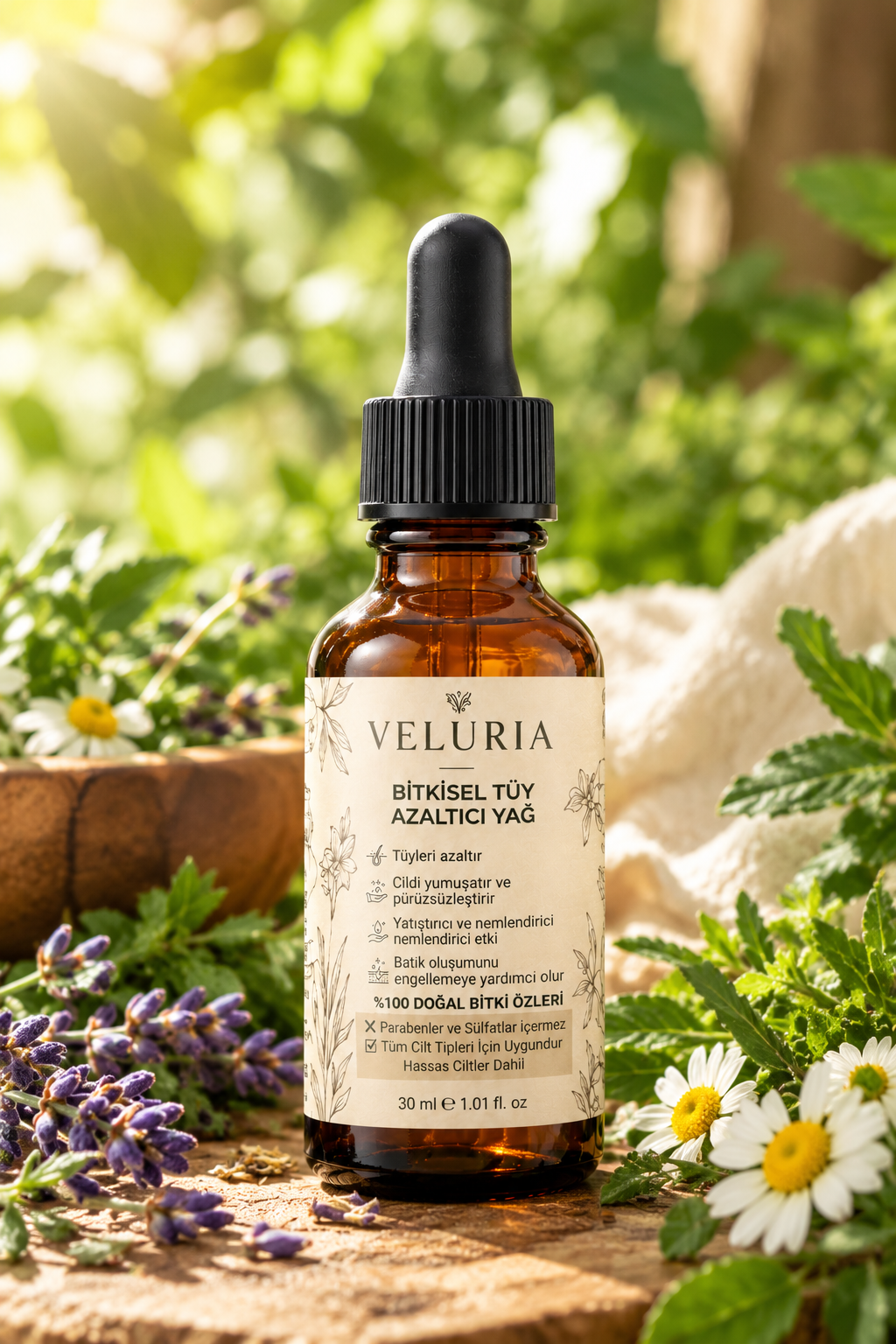 🌿 VELURIA Tüy Giderici Bakım Yağı